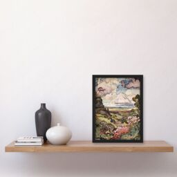 Artery8 A Wild Scottish Landscape on a Cloudy Day Artwork Framed Wall Art Print A4 in Black - thumbnail 2