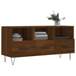 Berkfield Home TV Cabinet Brown Oak 102x36x50 cm Engineered Wood - Size: 102 x 36 x 50 cm - thumbnail 1