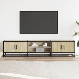 Berkfield Home TV Cabinet Sonoma Oak 180x35x41 cm Engineered Wood in Brown - Size: 180 x 35 x 41 cm - thumbnail 3