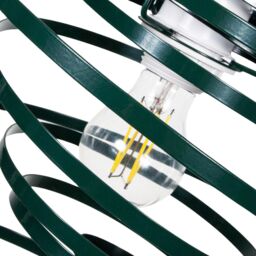 Happy Homewares Gloss Metal Double Ribbon Spiral Swirl Ceiling Light Pendant in Dark Green - thumbnail 3