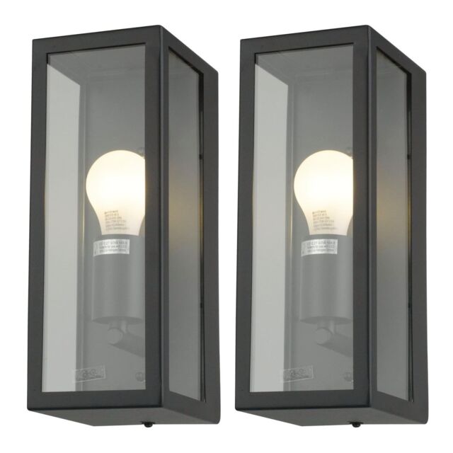 First Choice Lighting Set of 2 Montrose - Black Outdoor Wall Lights - image 1
