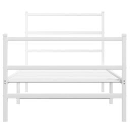 Berkfield Home Metal Bed Frame without Mattress with Footboard¬†White 90x190cm in White - Size: 90x190 cm - thumbnail 5