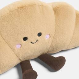 OHS Sweetie Pie Croissant Filled Novelty Scatter Cushion Fleece Toy Gift in Light Brown - thumbnail 5