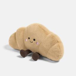 OHS Sweetie Pie Croissant Filled Novelty Scatter Cushion Fleece Toy Gift in Light Brown - thumbnail 4