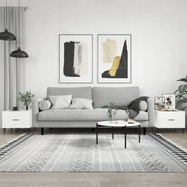 Berkfield Home Coffee Tables 2pcs High Gloss White 50x50x40 cm Engineered Wood - Size: 50 x 50 x 40 cm - image 1