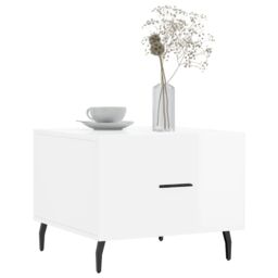 Berkfield Home Coffee Tables 2pcs High Gloss White 50x50x40 cm Engineered Wood - Size: 50 x 50 x 40 cm - thumbnail 3