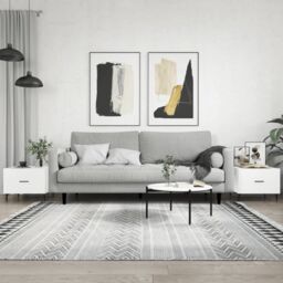 Berkfield Home Coffee Tables 2pcs High Gloss White 50x50x40 cm Engineered Wood - Size: 50 x 50 x 40 cm - thumbnail 1
