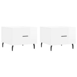 Berkfield Home Coffee Tables 2pcs High Gloss White 50x50x40 cm Engineered Wood - Size: 50 x 50 x 40 cm - thumbnail 2