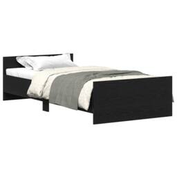Berkfield Home Durable Bed Frame without Mattress Black Oak 75x190 cm Engineered Wood - thumbnail 3
