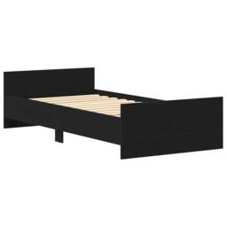 Berkfield Home Durable Bed Frame without Mattress Black Oak 75x190 cm Engineered Wood - thumbnail 4
