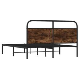 Berkfield Home Bed Frame Without Mattress 150x200 cm King Size Smoked Oak Wood in Brown - thumbnail 7