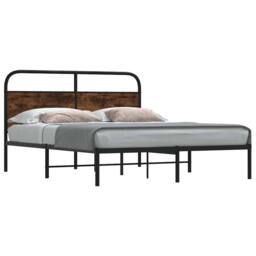 Berkfield Home Bed Frame Without Mattress 150x200 cm King Size Smoked Oak Wood in Brown - thumbnail 2