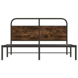 Berkfield Home Bed Frame Without Mattress 150x200 cm King Size Smoked Oak Wood in Brown - thumbnail 5