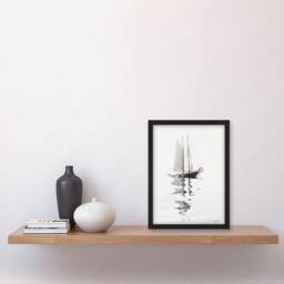 Artery8 Two Masted Schooner with Dory Winslow Homer Framed Wall Art Print in White - Size: A4 - thumbnail 4