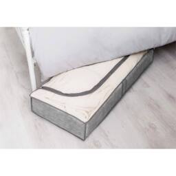 Nordara 2 Pack Grey Linen Underbed Storage Bags With Window - thumbnail 3