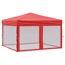 Berkfield Home Sturdy Folding Party Tent with Sidewalls Red 3x3 m - thumbnail 3
