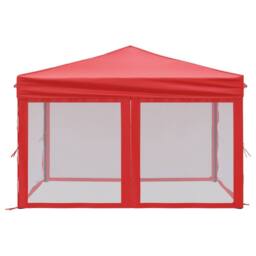 Berkfield Home Sturdy Folding Party Tent with Sidewalls Red 3x3 m - thumbnail 4