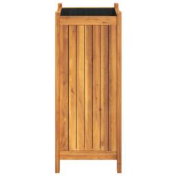Berkfield Home Beautiful Garden Planter with Liner 31x31x75 cm Solid Wood Acacia in Brown - Size: 31 x 31 x 75 cm - thumbnail 6