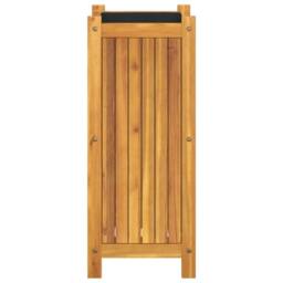 Berkfield Home Beautiful Garden Planter with Liner 31x31x75 cm Solid Wood Acacia in Brown - Size: 31 x 31 x 75 cm - thumbnail 4