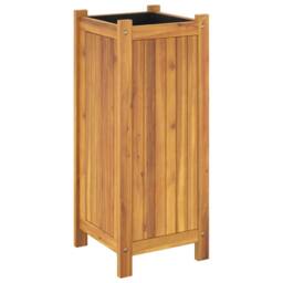 Berkfield Home Beautiful Garden Planter with Liner 31x31x75 cm Solid Wood Acacia in Brown - Size: 31 x 31 x 75 cm - thumbnail 7