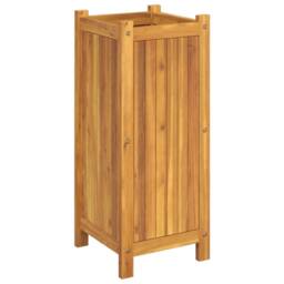 Berkfield Home Beautiful Garden Planter with Liner 31x31x75 cm Solid Wood Acacia in Brown - Size: 31 x 31 x 75 cm - thumbnail 5