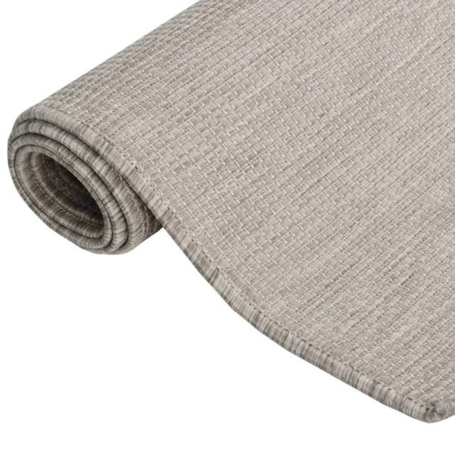 Berkfield Home Outdoor Flatweave Rug 160x230 cm Taupe in Beige - Size: 100 cm diameter - image 1