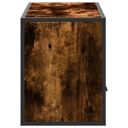Berkfield Home TV Cabinet Smoked Oak 100x31x39.5 cm Engineered Wood & Metal in Brown - thumbnail 5