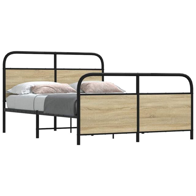 Berkfield Home Bed Frame Without Mattress 120x190 cm Small Double Sonoma Oak Engineered Wood in Brown - image 1
