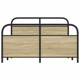 Berkfield Home Bed Frame Without Mattress 120x190 cm Small Double Sonoma Oak Engineered Wood in Brown - thumbnail 4