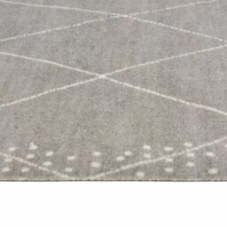 Berkfield Home Kitchen Rug Washable Rhombus 45x150 cm Velvet in Grey - thumbnail 4