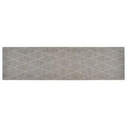 Berkfield Home Kitchen Rug Washable Rhombus 45x150 cm Velvet in Grey - thumbnail 2