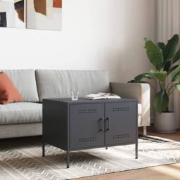 Berkfield Home Coffee Table Anthracite 68x50x50.5 cm Steel in Dark Grey - thumbnail 1