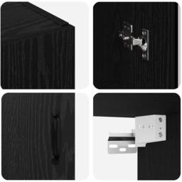Berkfield Home Hanging Wall Cabinet Black 69.5 x 34 x 90 cm Engineered wood - thumbnail 9