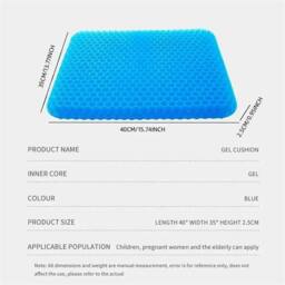 NESTLUNE Extra Thick Orthopaedic Gel Seat Cushion in Blue - Size: 100 cm x 190 cm - thumbnail 2