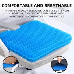 NESTLUNE Extra Thick Orthopaedic Gel Seat Cushion in Blue - Size: 100 cm x 190 cm