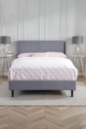 More4Homes Dereham Cord Fabric Winged Double Bed Frame in Light Grey - Size: King - thumbnail 8