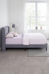 More4Homes Dereham Cord Fabric Winged Double Bed Frame in Light Grey - Size: King - thumbnail 9