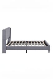 More4Homes Dereham Cord Fabric Winged Double Bed Frame in Light Grey - Size: King - thumbnail 4