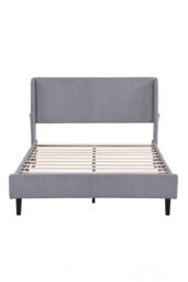 More4Homes Dereham Cord Fabric Winged Double Bed Frame in Light Grey - Size: King - thumbnail 3