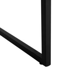 Wyld and Coco Office Desk Dark Wood Laminate Top Black Iron 3 Storage Compartments in Brown - thumbnail 9
