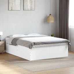 Berkfield Home Modern Bed Frame without Mattress White 150x200 cm King Size - thumbnail 2