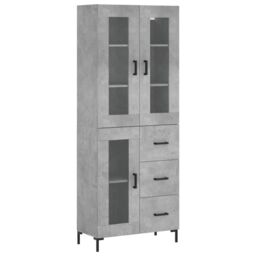 Berkfield Home Highboard Concrete Grey 69.5x34x180 cm Engineered Wood - thumbnail 2
