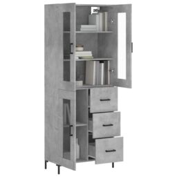 Berkfield Home Highboard Concrete Grey 69.5x34x180 cm Engineered Wood - thumbnail 3