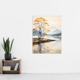 "Artery8 Wall Art Print Loch Lomond Reflections Scotland Ben Lomond Calm Artwork Painting Poster - Size: W12"" x H16""" - thumbnail 4