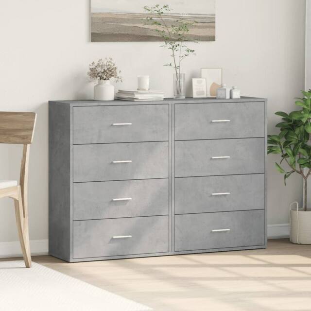 Berkfield Home Sideboards 2 pcs Concrete Grey 60x31x84 cm Engineered Wood - Size: 60 x 31 x 84 cm - image 1