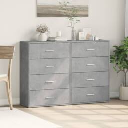 Berkfield Home Sideboards 2 pcs Concrete Grey 60x31x84 cm Engineered Wood - Size: 60 x 31 x 84 cm - thumbnail 1