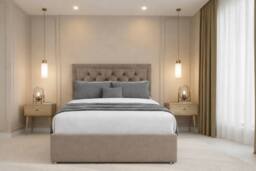 "Nexus Mattresses Ltd Tuscany Plush Divan Bed Base 2 Drawers Same Side - 26"" Headboard in Bronze - Size: Single" - thumbnail 3