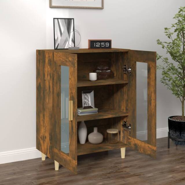 Berkfield Home Sideboard Smoked Oak 69.5x34x90 cm Engineered Wood in Brown - image 1