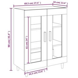 Berkfield Home Sideboard Smoked Oak 69.5x34x90 cm Engineered Wood in Brown - thumbnail 8