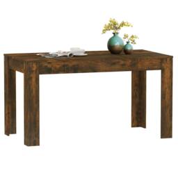 Berkfield Home Decorative Dining Table Smoked Oak 140x74.5x76 cm Engineered Wood in Brown - thumbnail 6